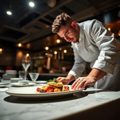 Chef Preparing Gourmet Dish: A Culinary Masterpiece
