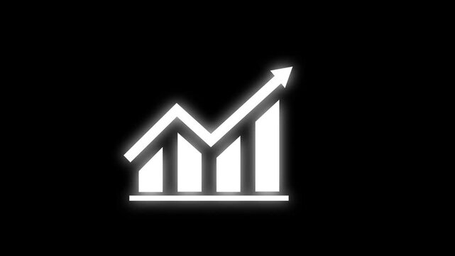 Financial arrows icon set featuring uptrends in white . Perfect for financial reports, stock market analysis, business presentations, and economic themed projects.