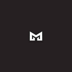 Letter M or MM Real estate Logo design with black background. 