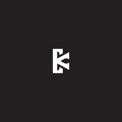 Letter EK or CK Monogram Logo with Black Background