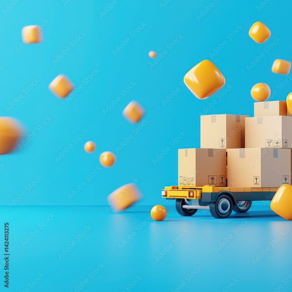 Poster automated fulfillment center enhancing online order efficiency global warehouse digital visualizatio