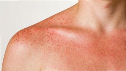 Fototapeta premium Close-up of Skin with Visible Bumps on Shoulder Area