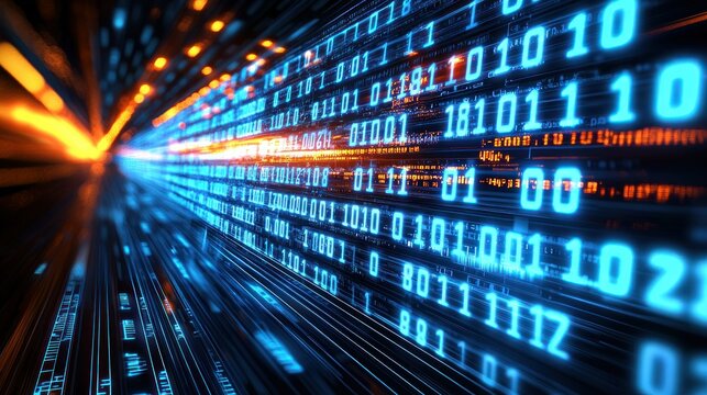 Binary code data stream - Powered by Adobe