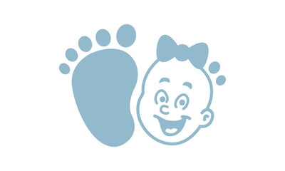 cute baby feet logo	
