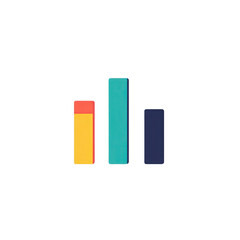 Simple flat bar chart icon representing growth and data analysis on a clean white background.