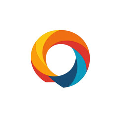 Abstract colorful swirling circular icon representing innovation and progress, perfect for branding.