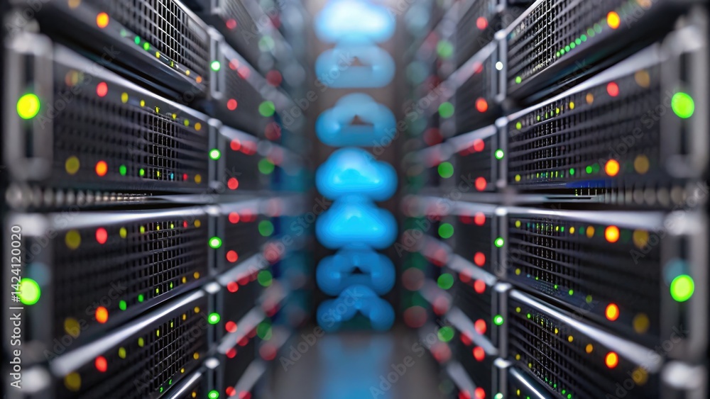 Aufkleber seamless data transfer in cloud infrastructure data center operations digital technology server envi