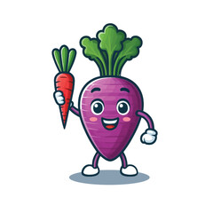 Fototapeta premium flat illustration vegetable cute mascot