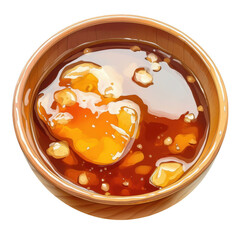 Japanese ponzu sauce in wooden bowl culinary photography for food lovers