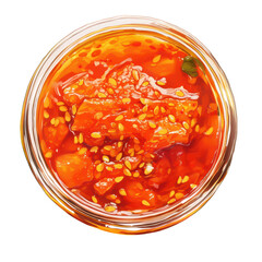 Korean ssamjang paste jar food photography culinary art close-up view
