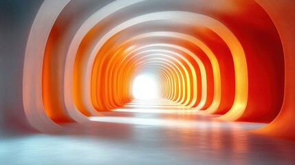 Obraz premium Bright, colorful arches create a mystical pathway leading to a radiant light ahead