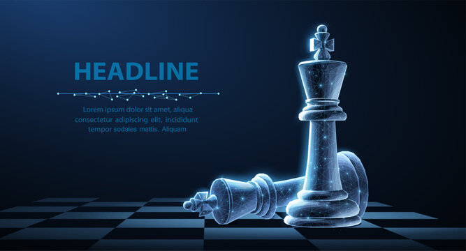 Chess kings. Win in game, AI in chess, chess strategy, digital manager