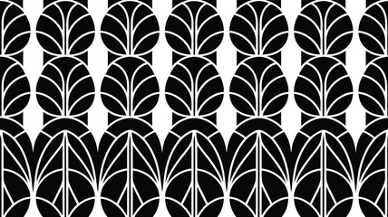Seamless pattern with ink doodle abstract leaves| Creative minimalist Abstract art background| Vector Illustration