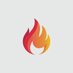 A Minimalist Vector Flame Logo in Gradient Colors Isolated on Transparent Background, Ideal for Energy Brands
