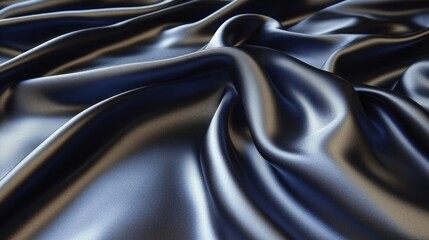 Fototapeta premium Deep blue satin textures cascade, evoking elegance and tranquility