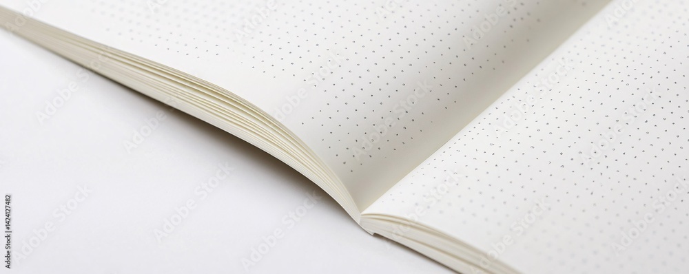 Leinwandbilder blank dotted pages in an open notebook await to be filled with ideas