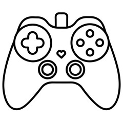 Heart Button Gaming Controller Outline