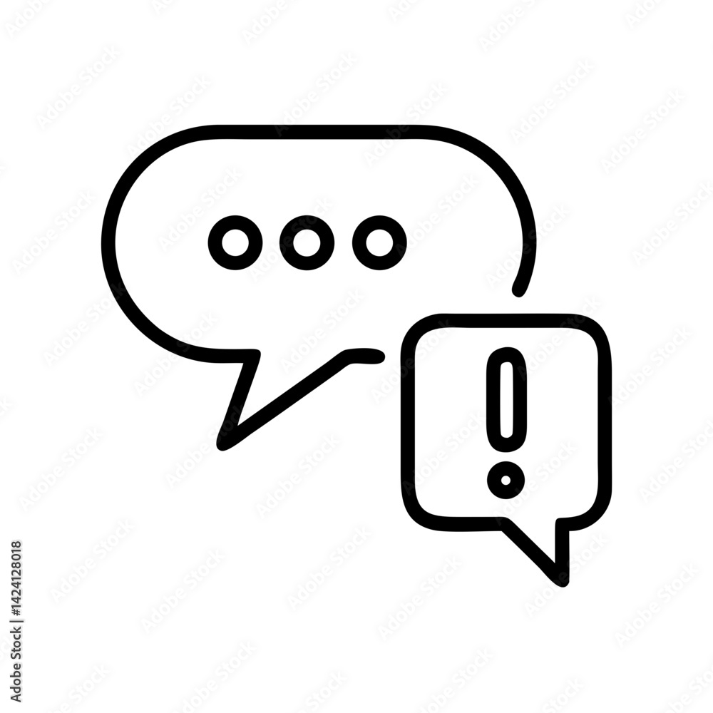 Poster speech bubbles with exclamation mark and dots