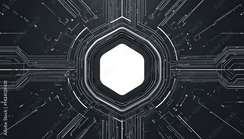 Poster dynamic circuit design futuristic technology digital art abstract environment close-up view innovati