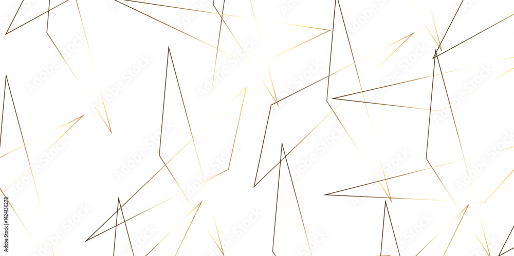 Poster abstract background with liens and triangles shape on white background. white and golden geometric o