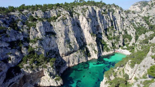 Aerial view above Les 3 Calanques de Cassis 