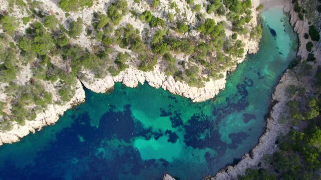 Aerial view above Les 3 Calanques de Cassis 