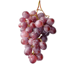 Fototapeta premium A cluster of ripe red grapes, glistening with moisture, showcasing their plump shape and vibrant color.