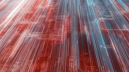 Abstract illustration depicting a network of digital lines and connections