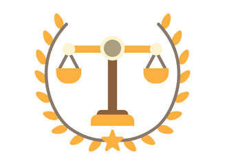 Illustration of an Law and Justice Logo Flat Icon
