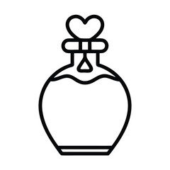 Fototapeta premium Love Potion Icon, Glass Bottle, Heart Stopper, Minimalist Design