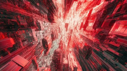 a futuristic abstract composition with neon lights and digital glitches