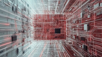 An abstract representation of digital circuits and data pathways