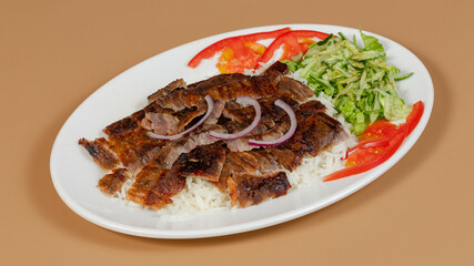 Turkish beef portion doner kebab