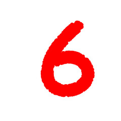 Fototapeta premium Red number six