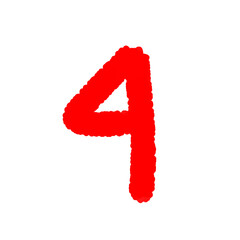 Red number four 