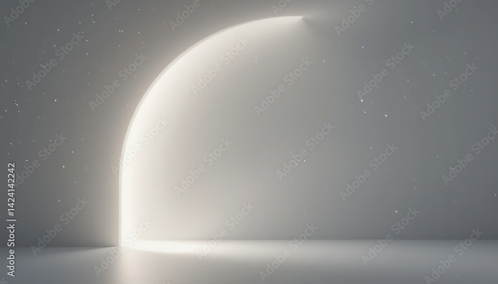 Aufkleber illuminated celestial event ethereal glow over calm waters minimalist environment tranquil viewpoint