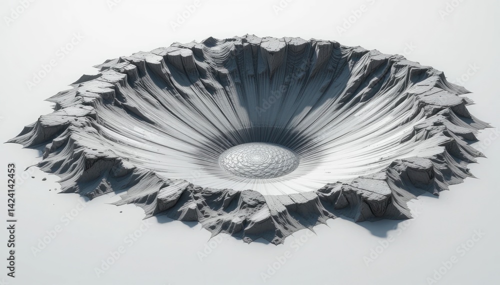Poster impressive geological formation remote location 3d rendered image abstract environment aerial view c
