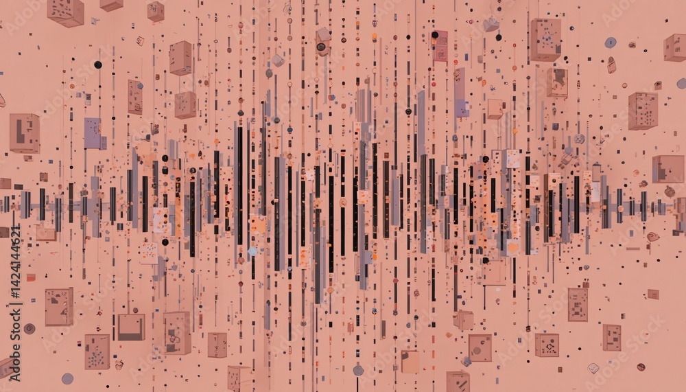 Aufkleber dynamic sound wave visualization abstract digital art creative design modern aesthetics artistic int