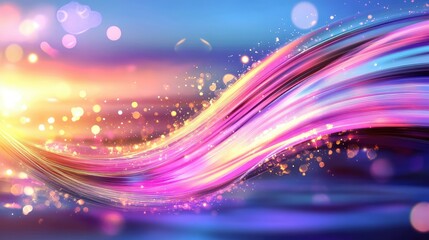 High-speed purple light trails flowing smoothly against dark glossy background