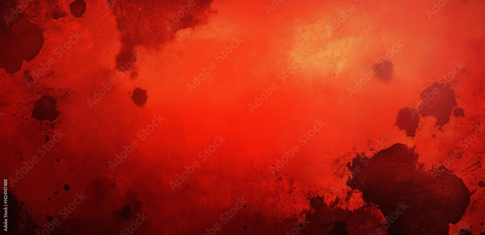 Poster a red background with black textures creates an abstract artistic effect.