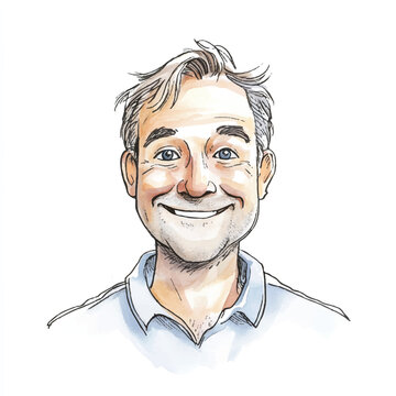 watercolor copic marker concept sketch of dad proud