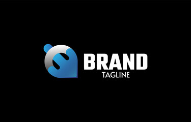 Arrow in circle abstract logo design template