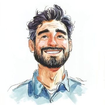 watercolor copic marker concept sketch of dad proud