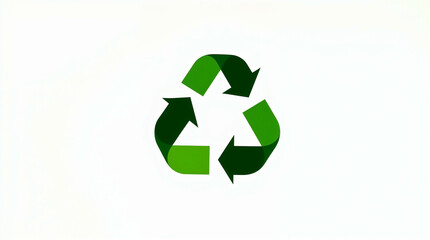Obraz premium Green Recycle Symbol on White Background