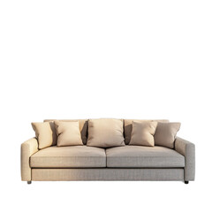 Fototapeta premium A modern living room setup featuring a couch and soft lighting, against a transparency background