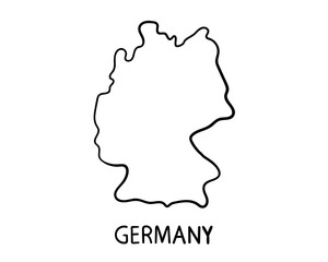 Black and white line drawing of Germany