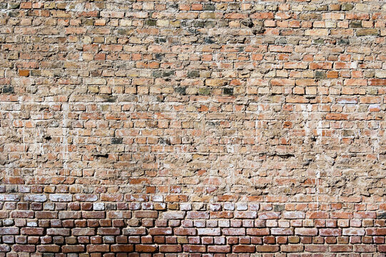 Fototapeta brown background, photo texture of old brick wall