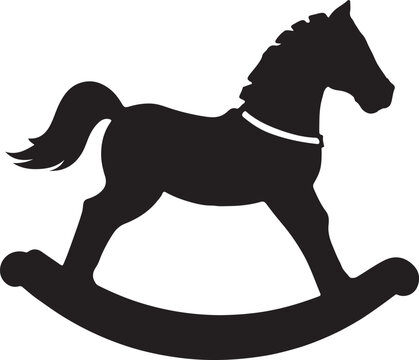 rocking horse silhouette vector illustration