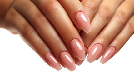 Fototapeta premium Woman with beautiful hands on white background, closeup