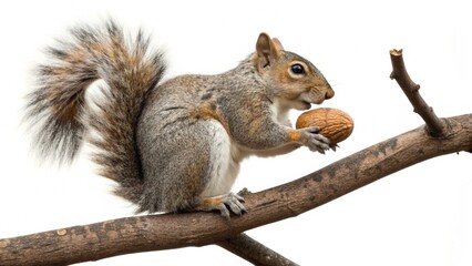 Obraz premium A squirrel, captured in natural light with a shallow depth of field